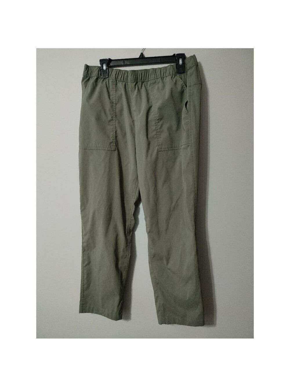 Women's Eddie Bauer Rainier Ripstop Stretch Straight Leg Pants L Green